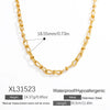 Stainless Steel And Titanium Steel Geometric Minimalist Pendant Necklace Electroplated With 18K Real Gold