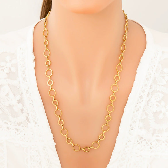 Stainless Steel And Titanium Steel Geometric Minimalist Pendant Necklace Electroplated With 18K Real Gold