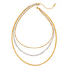 Stainless Steel And Titanium Steel Geometric Multilayer Stacked Clavicle Necklace With Electroplating For Women