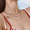 Stainless Steel And Titanium Steel Geometric Multilayer Stacked Clavicle Necklace With Electroplating For Women