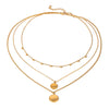 Stainless Steel And Titanium Steel Geometric Multilayer Women's Necklace With Electroplating