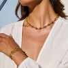 Stainless Steel And Titanium Steel Geometric Pattern Electroplated Women's Bread Necklace Jewelry