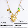 Stainless Steel And Titanium Steel Geometric Pendant Clavicle Chain Necklace With 18K Gold Electroplating For Women