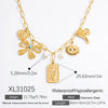 Stainless Steel And Titanium Steel Geometric Pendant Clavicle Chain Necklace With 18K Gold Electroplating For Women