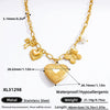Stainless Steel And Titanium Steel Geometric Pendant Clavicle Chain Necklace With 18K Gold Electroplating For Women
