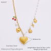 Stainless Steel And Titanium Steel Geometric Pendant Clavicle Chain Necklace With 18K Gold Electroplating For Women