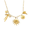 Stainless Steel And Titanium Steel Geometric Pendant Clavicle Chain Necklace With 18K Gold Electroplating For Women