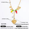 Stainless Steel And Titanium Steel Geometric Pendant Clavicle Chain Necklace With 18K Gold Electroplating For Women