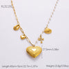 Stainless Steel And Titanium Steel Geometric Pendant Clavicle Chain Necklace With 18K Gold Electroplating For Women