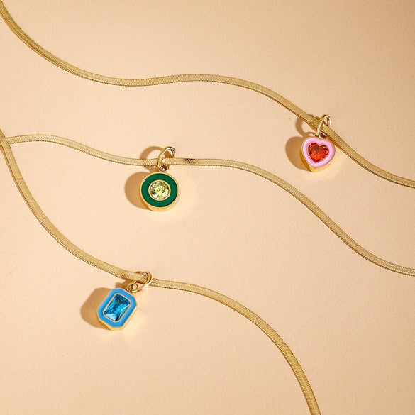 Stainless Steel And Titanium Steel Geometric Pendant Necklace With Electroplating For Women