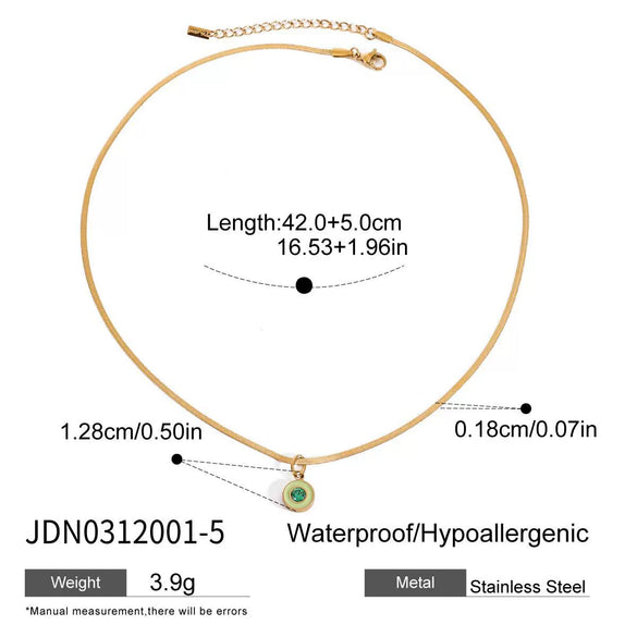 Stainless Steel And Titanium Steel Geometric Pendant Necklace With Electroplating For Women