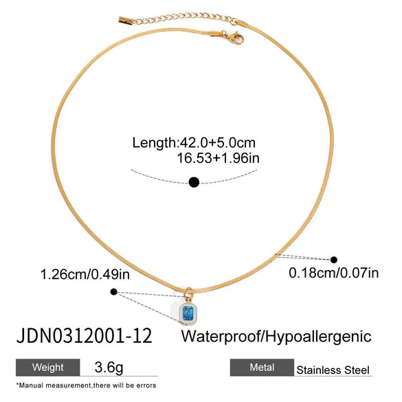 Stainless Steel And Titanium Steel Geometric Pendant Necklace With Electroplating For Women