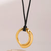 Stainless Steel And Titanium Steel Geometric Pendant Necklace With Electroplating Treatment For Women