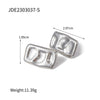Stainless Steel And Titanium Steel Geometric Square Earrings With Hammer Pattern Electroplated Jewelry For Women