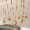 Stainless Steel And Titanium Steel Geometric Star Necklace With Electroplating