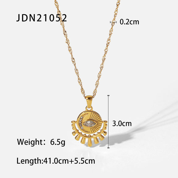 Stainless Steel And Titanium Steel Geometric Star Necklace With Electroplating