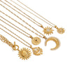 Stainless Steel And Titanium Steel Geometric Star Necklace With Electroplating