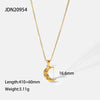 Stainless Steel And Titanium Steel Geometric Star Zircon Necklace For Women With Electroplating