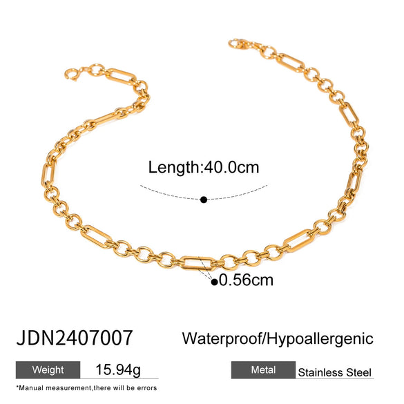 Stainless Steel And Titanium Steel Geometric Style Electroplated Necklace For Women