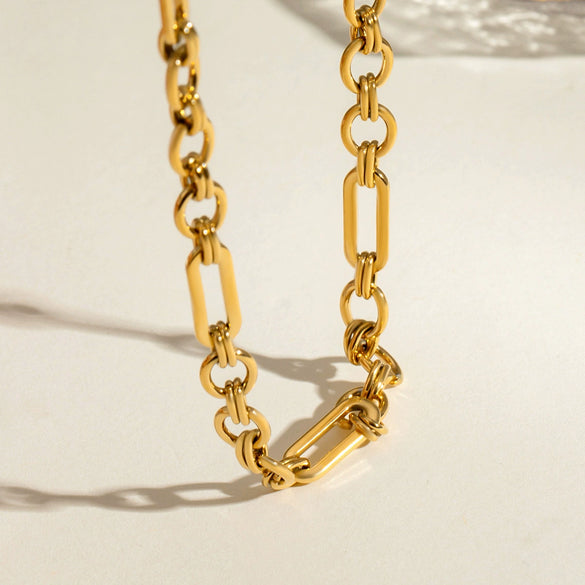 Stainless Steel And Titanium Steel Geometric Style Electroplated Necklace For Women