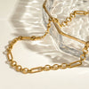 Stainless Steel And Titanium Steel Geometric Style Electroplated Necklace For Women