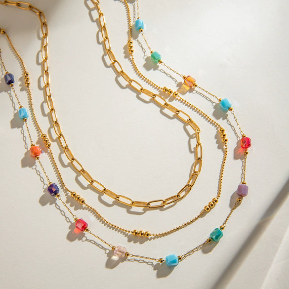 Stainless Steel And Titanium Steel Geometric Style Electroplated Women's Necklace