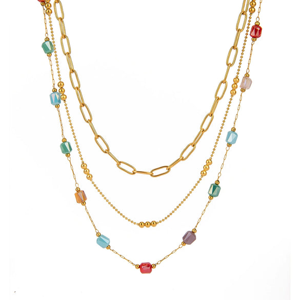 Stainless Steel And Titanium Steel Geometric Style Electroplated Women's Necklace