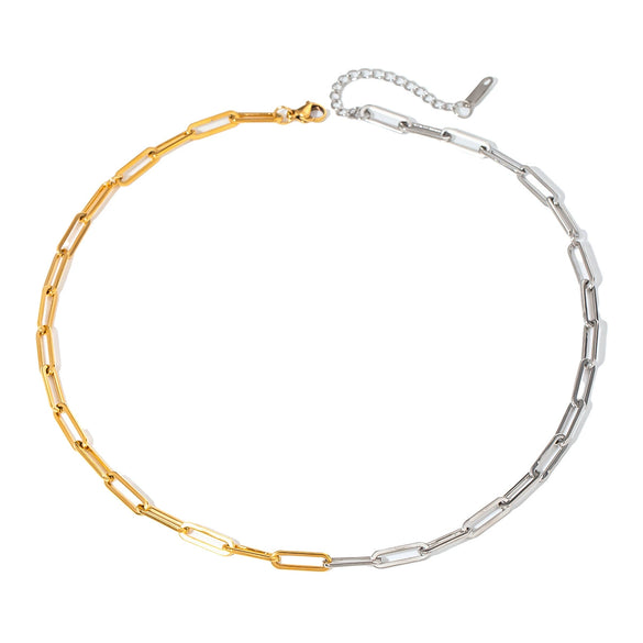 Stainless Steel And Titanium Steel Geometric Style Necklace With Regular Chain And Electroplating Treatment For Women