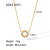 Stainless Steel And Titanium Steel Geometric Style Pearl Zircon Sun Niche Multilayer Stacked Necklace For Women