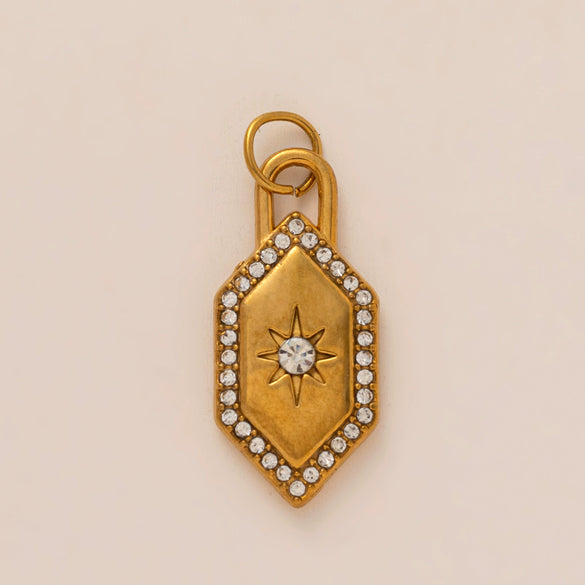 Stainless Steel And Titanium Steel Geometric Style Pendant Necklace With Electroplating And Vacuum Plated 18K Gold Color Protection