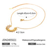 Stainless Steel And Titanium Steel Geometric Sunflower Pendant Necklace With Electroplating For Women