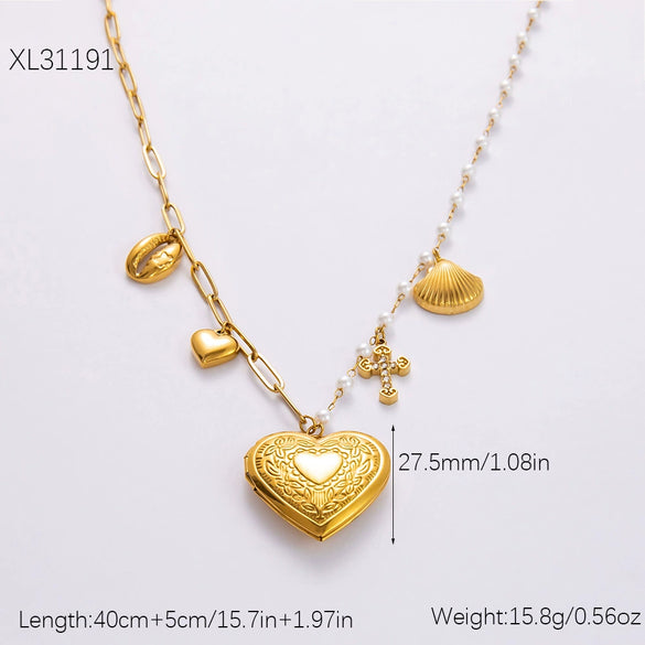 Stainless Steel And Titanium Steel Geometric Sunflower Tarot Pendant Clavicle Chain Jewelry For Women With Electroplating