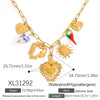 Stainless Steel And Titanium Steel Geometric Sunflower Tarot Pendant Clavicle Chain Jewelry For Women With Electroplating