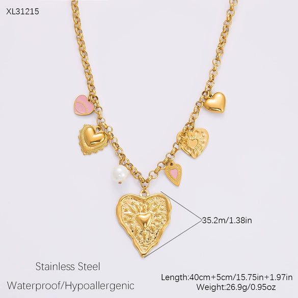 Stainless Steel And Titanium Steel Geometric Sunflower Tarot Pendant Clavicle Chain Jewelry For Women With Electroplating