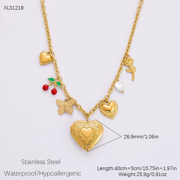 Stainless Steel And Titanium Steel Geometric Sunflower Tarot Pendant Clavicle Chain Jewelry For Women With Electroplating