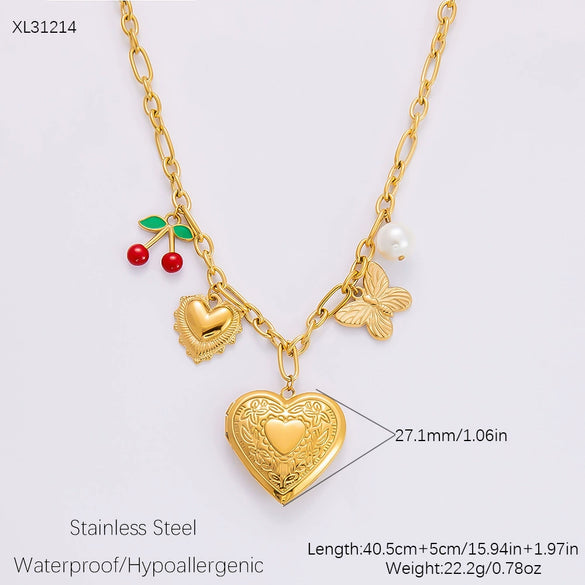 Stainless Steel And Titanium Steel Geometric Sunflower Tarot Pendant Clavicle Chain Jewelry For Women With Electroplating