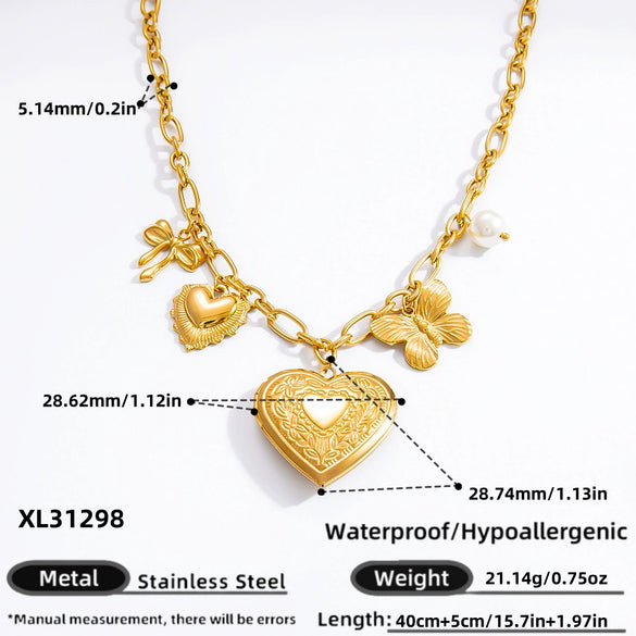 Stainless Steel And Titanium Steel Geometric Sunflower Tarot Pendant Clavicle Chain Jewelry For Women With Electroplating