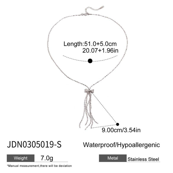 Stainless Steel And Titanium Steel Geometric Tassel Necklace Electroplating Women's Jewelry