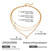 Stainless Steel And Titanium Steel Geometric Water Drop Pendant Multilayer Stacked Clavicle Chain Necklace For Women With Electroplating