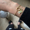 Stainless Steel And Titanium Steel Hand Painted Geometric Flower Pendant Necklace For Women With Electroplating