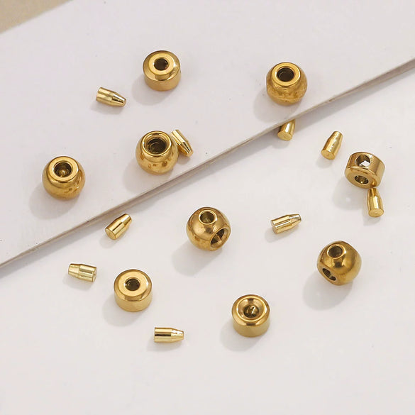 Stainless Steel And Titanium Steel Handmade Diy Totem Pattern Positioning Beads Clip Wire Buckle Jewelry With Electroplating Treatment