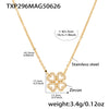 316L Stainless Steel And 316L Stainless Steel Heart Four Leaf Flower Jewelry Set With Electroplating Necklace Bracelet Ring