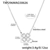 316L Stainless Steel And 316L Stainless Steel Heart Four Leaf Flower Jewelry Set With Electroplating Necklace Bracelet Ring