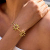 Stainless Steel And Titanium Steel Hollow Bracelet And Earrings With Stars Sun And Moon Clouds Universe Pattern Electroplated Minimalist Jewelry For Women