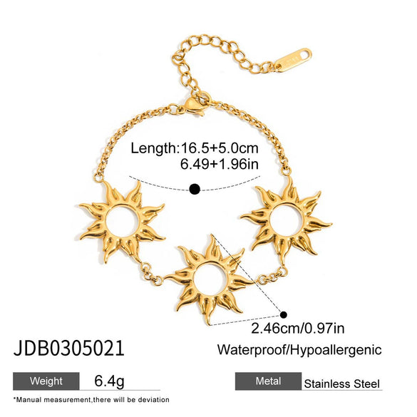 Stainless Steel And Titanium Steel Hollow Bracelet And Earrings With Stars Sun And Moon Clouds Universe Pattern Electroplated Minimalist Jewelry For Women