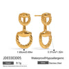 Stainless Steel And Titanium Steel Horseshoe Buckle Earrings With Heart Water Drop And Bell Patterns Electroplated Geometric Style