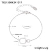 Stainless Steel And Titanium Steel Inlaid Zircon Double Ring Necklace Bracelet For Women With Electroplating And Geometric Style