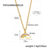 316L Stainless Steel And 316L Stainless Steel Jewelry For Kids Dopamine Dripping Oil Rainbow Cloud Style With Electroplating And Chain Pattern Include Necklace Bracelet Ring Earrings