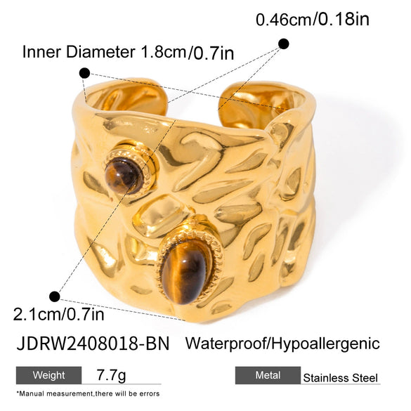 Stainless Steel And Titanium Steel Jewelry Geometric Style Electroplated Bracelet And Ring