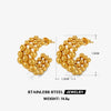 Stainless Steel And Titanium Steel Jewelry Set With Geometric Style For Women Earrings And Necklace With Ochain And 18K Gold Plated Electroplating